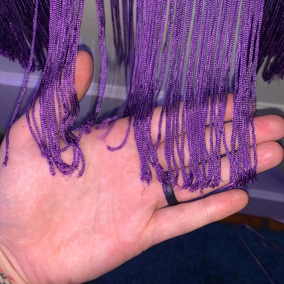 LuLaRoe Purple Chevron Fringe Sheer Cardigan - Picture 7 of 7